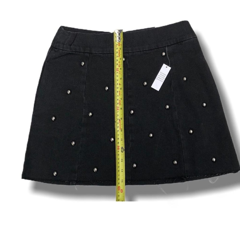 Topshop Moto Raw Hem Mini Skirt Fade Black 6 - NEW - Picture 4 of 7